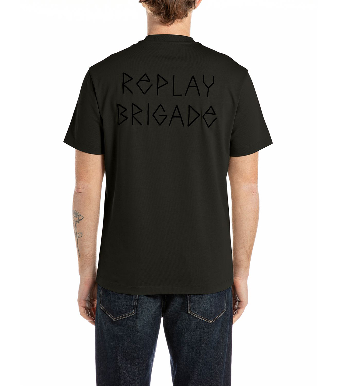 リラックスフィット ヘビーコットンジャージーSKULL Tシャツ 詳細画像 ブラック 2